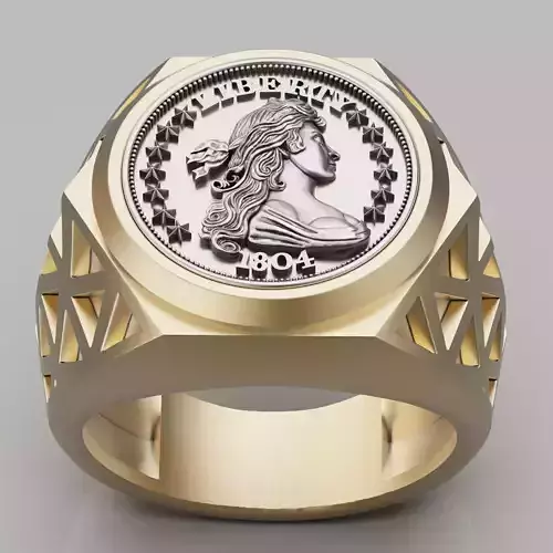 Draped Bust Dollar American coin printable jewelry Ring