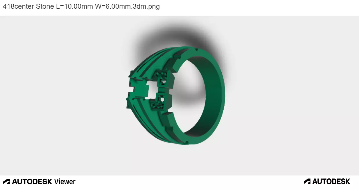 Men Ring With Emerald Cut Center Stone 3D print model_0