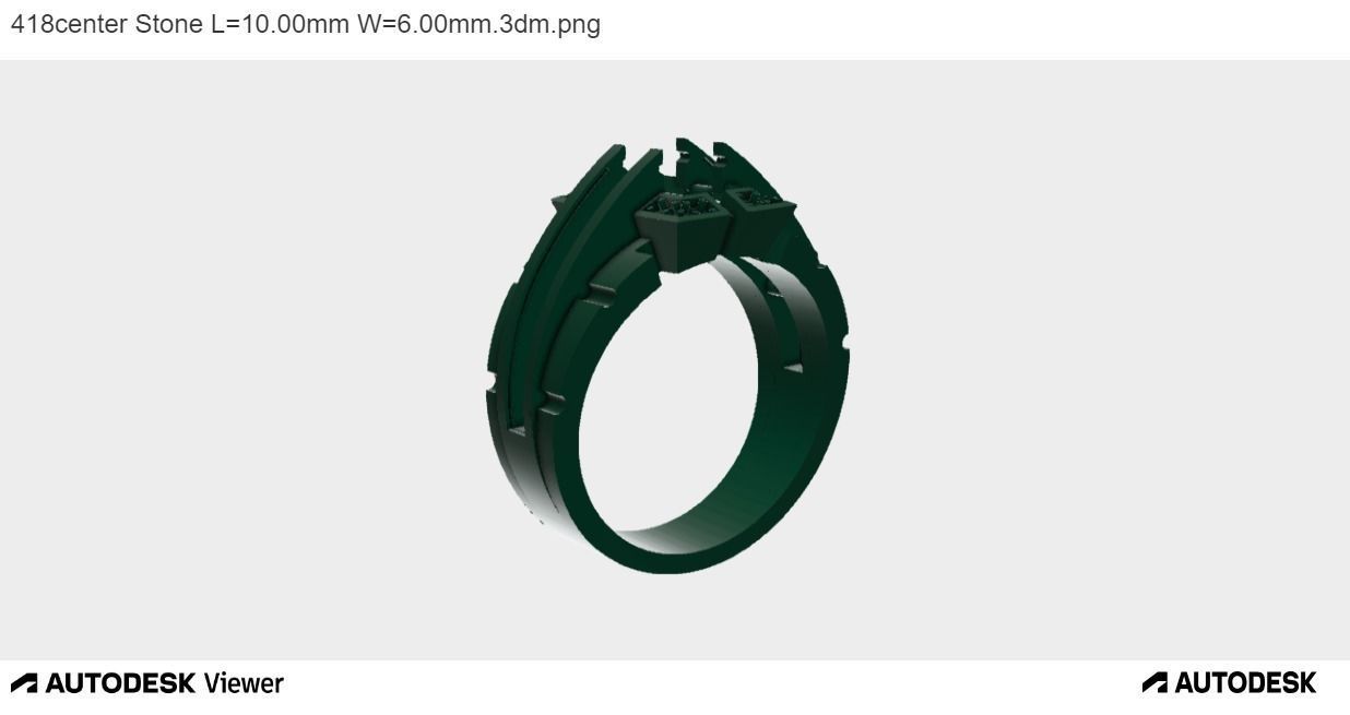 Men Ring With Emerald Cut Center Stone 3D print model_2