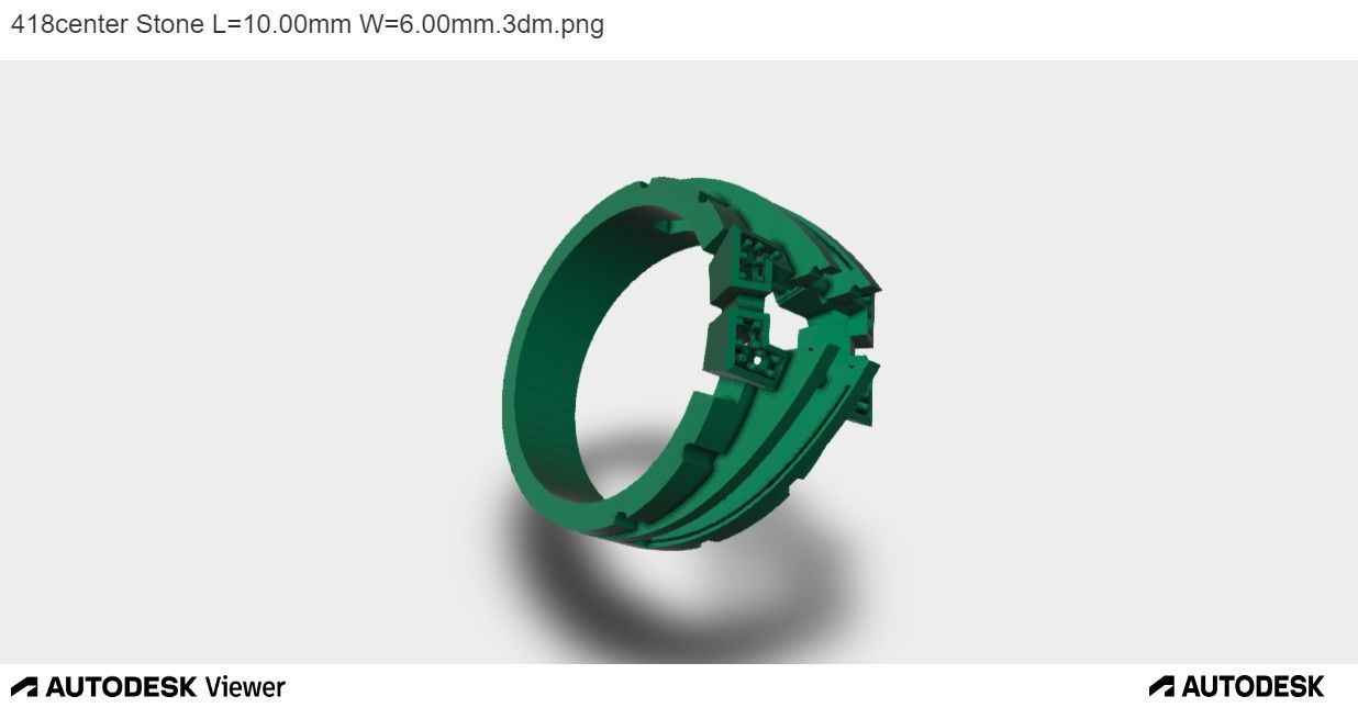 Men Ring With Emerald Cut Center Stone 3D print model_1