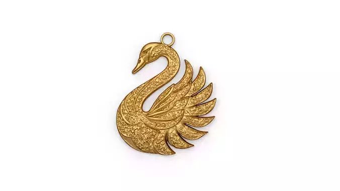 Swan pendant -01 printable jewelry 3D print model