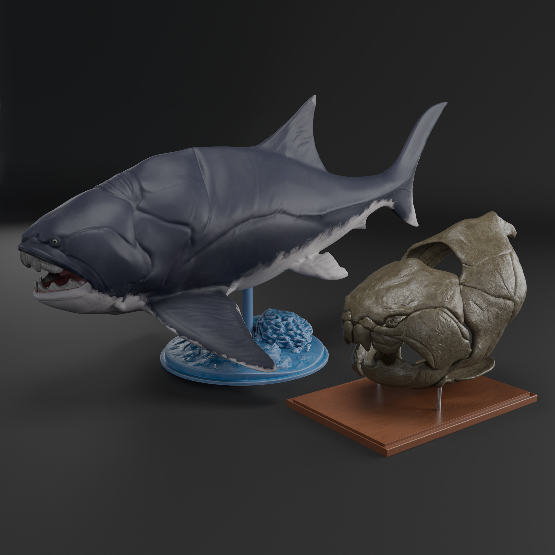 Dunkleosteus skull 3D print model_18