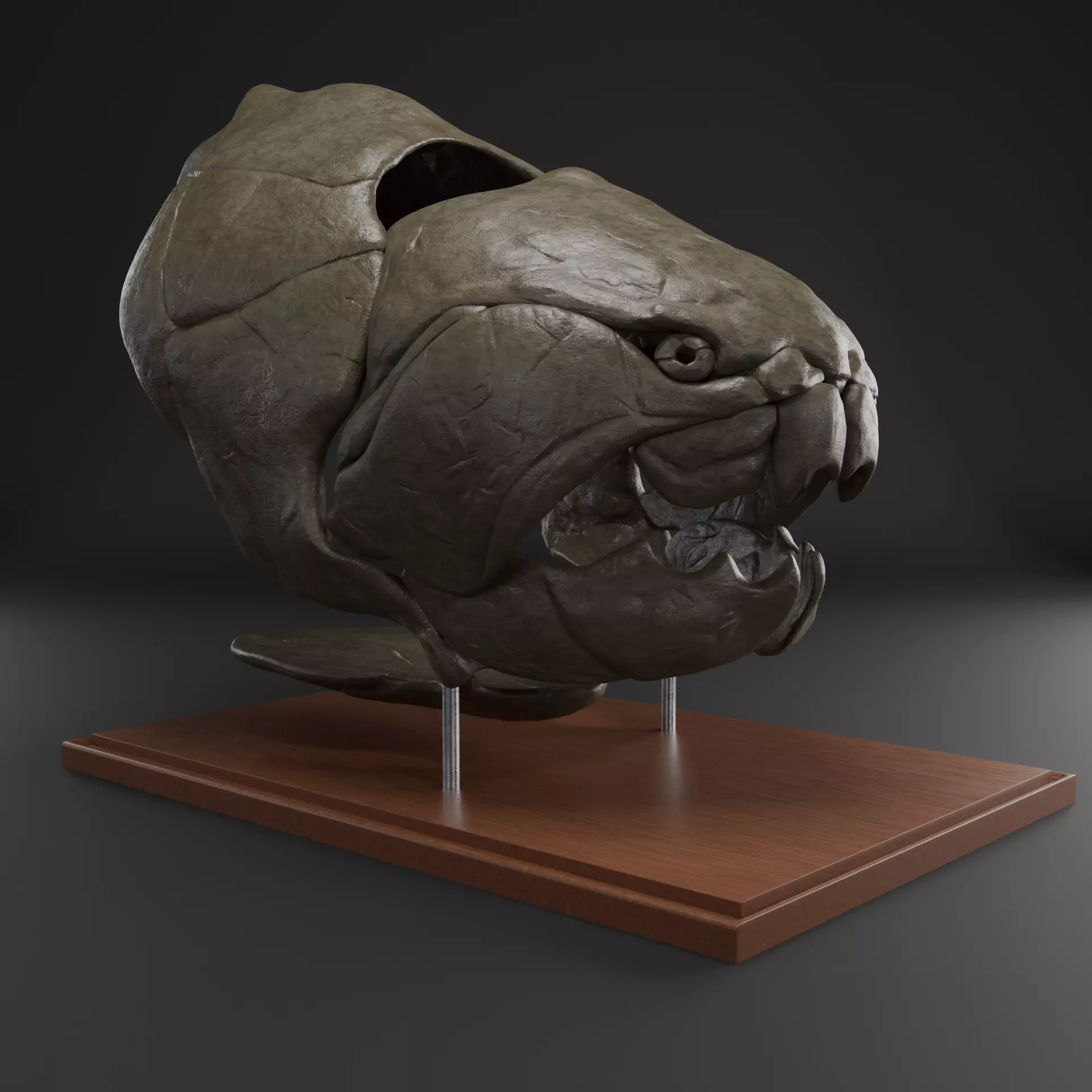 Dunkleosteus skull 3D print model_0