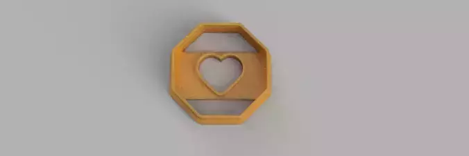 SET 5 COOKIE CUTTER 3D print model heart