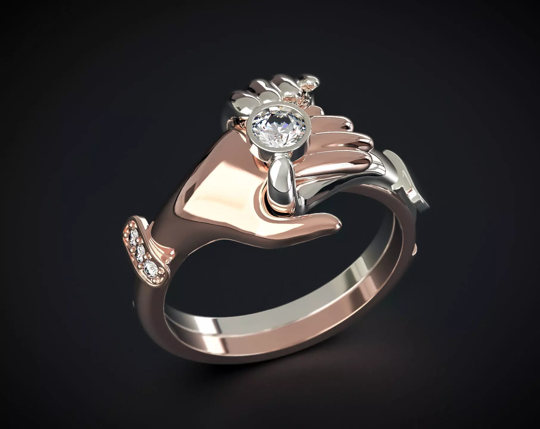 AN UNUSUAL RING FOR THE BRIDE Printable Model 3D print model_0