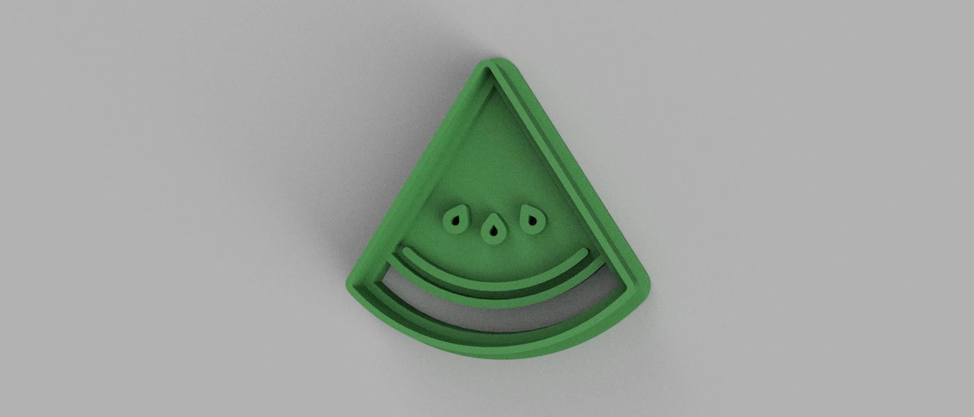 SET 4 COOKIE CUTTER 3D print model watermelon 3D print model_3