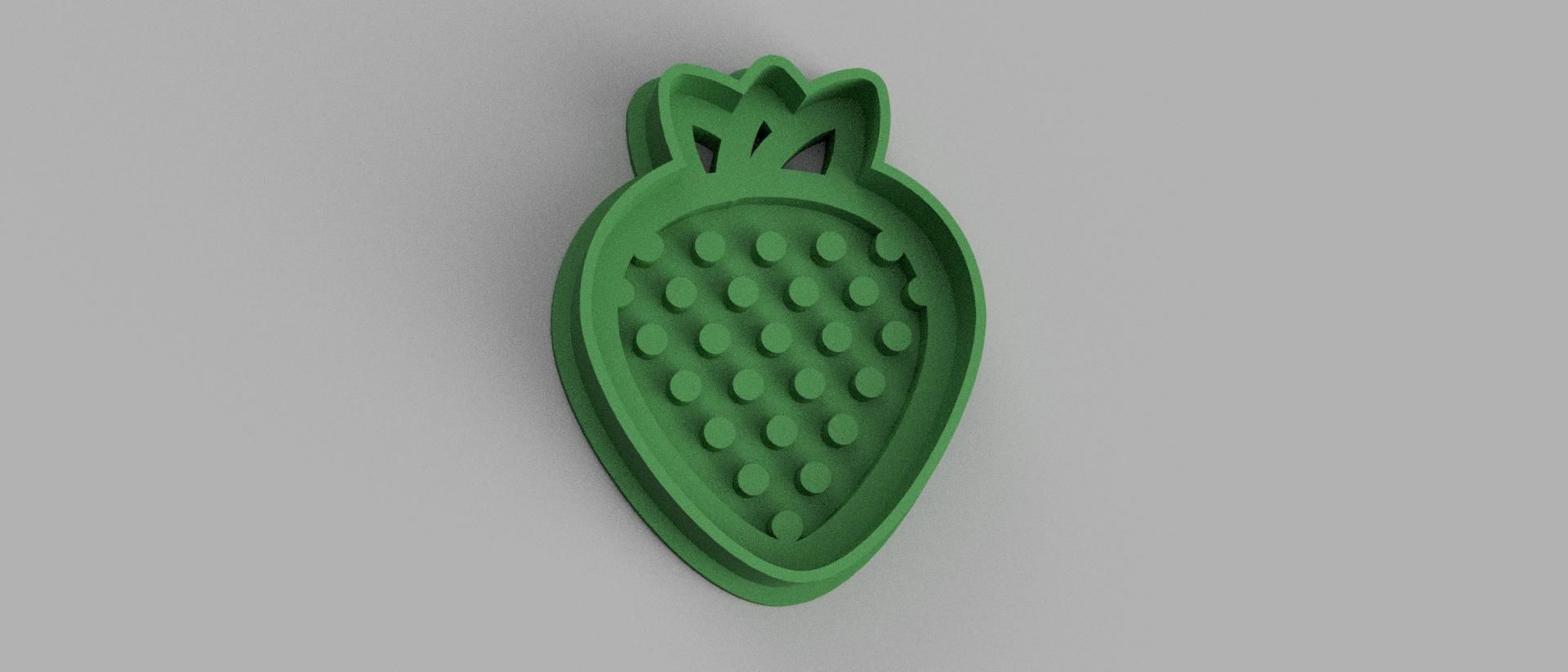 SET 6 COOKIE CUTTER 3D print model strawberry 3D print model_3