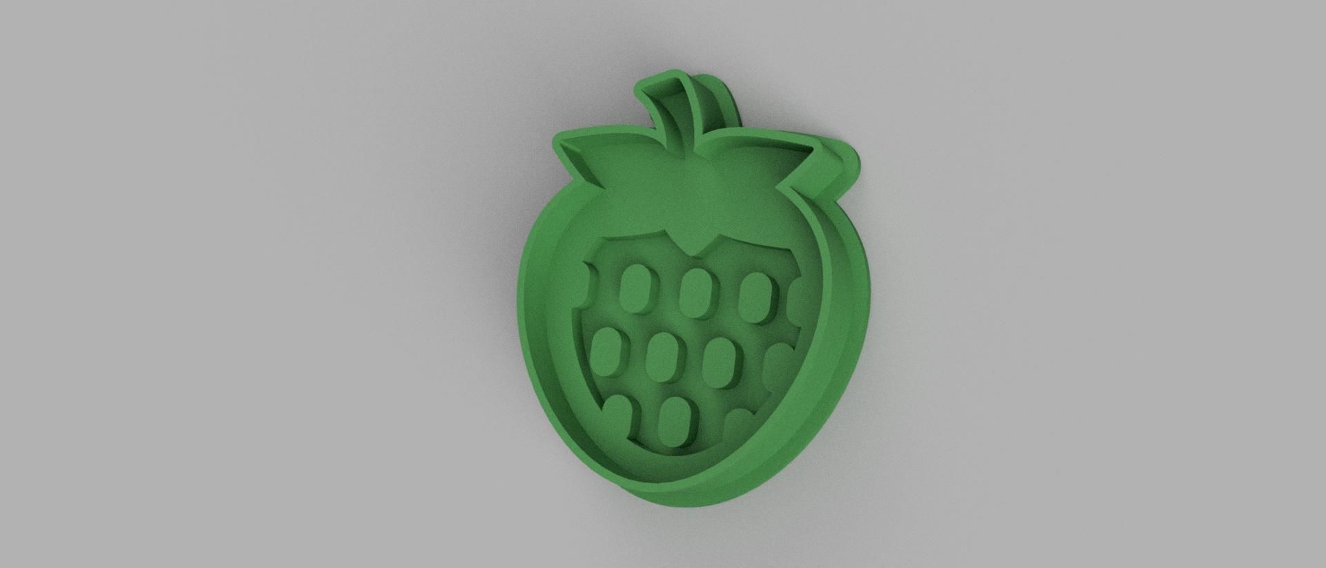 SET 6 COOKIE CUTTER 3D print model strawberry 3D print model_2