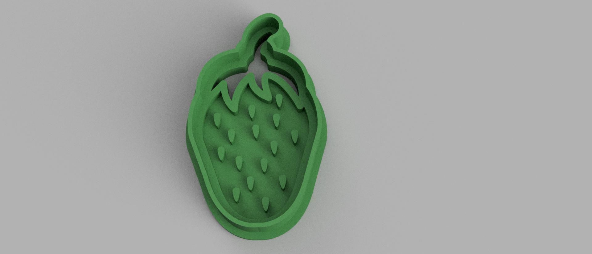 SET 6 COOKIE CUTTER 3D print model strawberry 3D print model_4