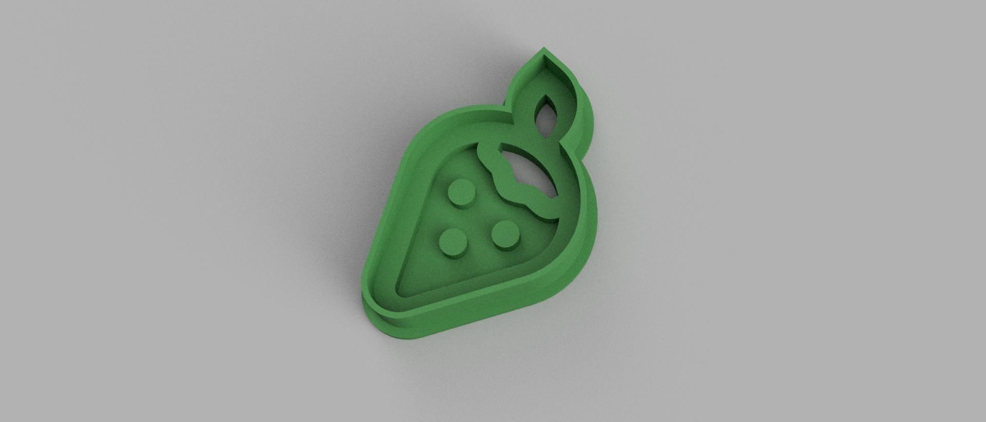 SET 6 COOKIE CUTTER 3D print model strawberry 3D print model_5