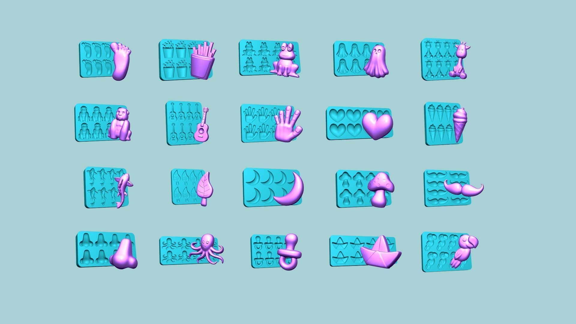 102 Jelly Candy Moldings Collection - Gummy Mould _4