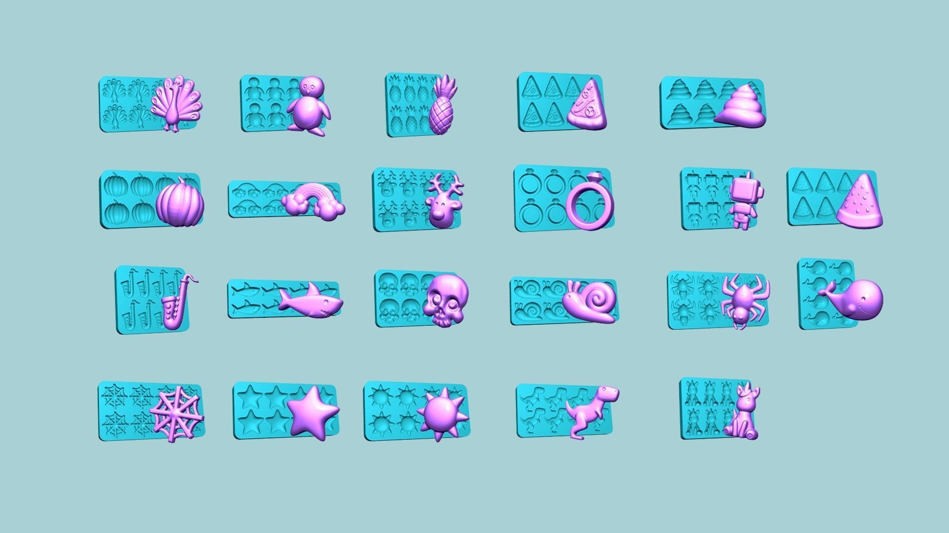 102 Jelly Candy Moldings Collection - Gummy Mould _2