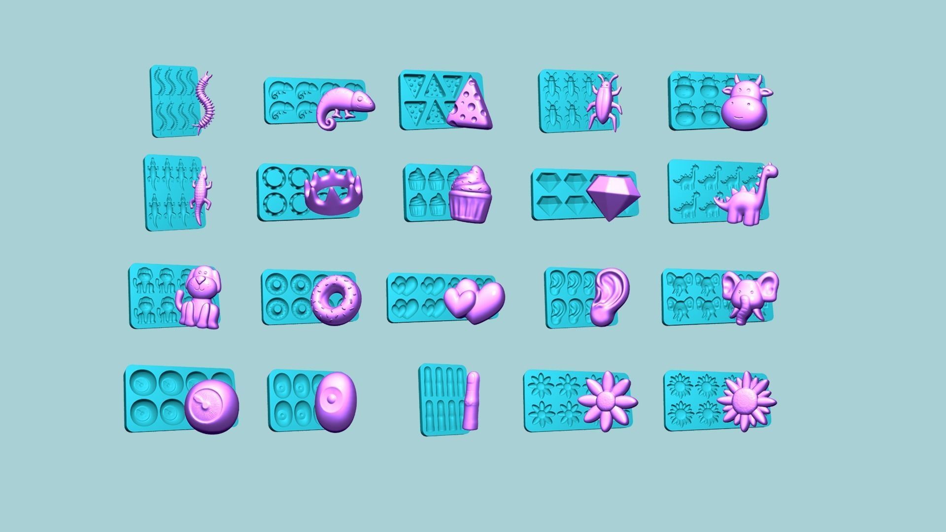 102 Jelly Candy Moldings Collection - Gummy Mould _1