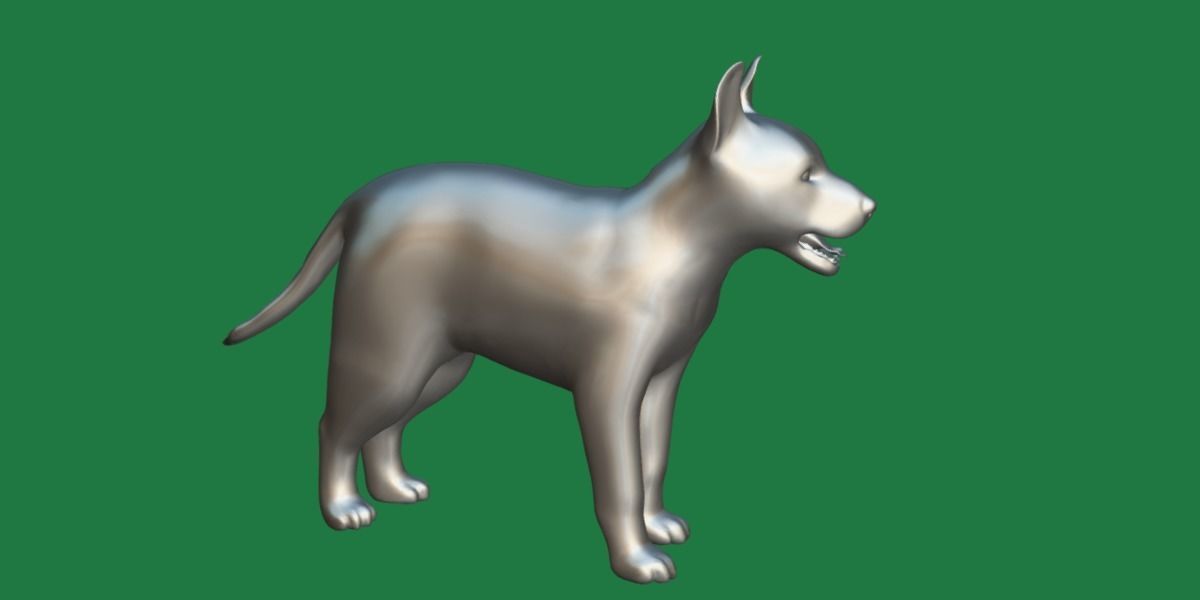 German Shepherd Puppy Dog Low-poly 3D model_6