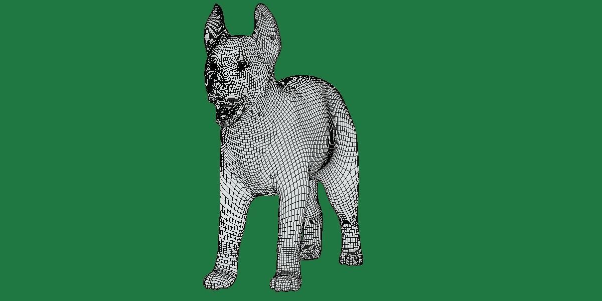 German Shepherd Puppy Dog Low-poly 3D model_9