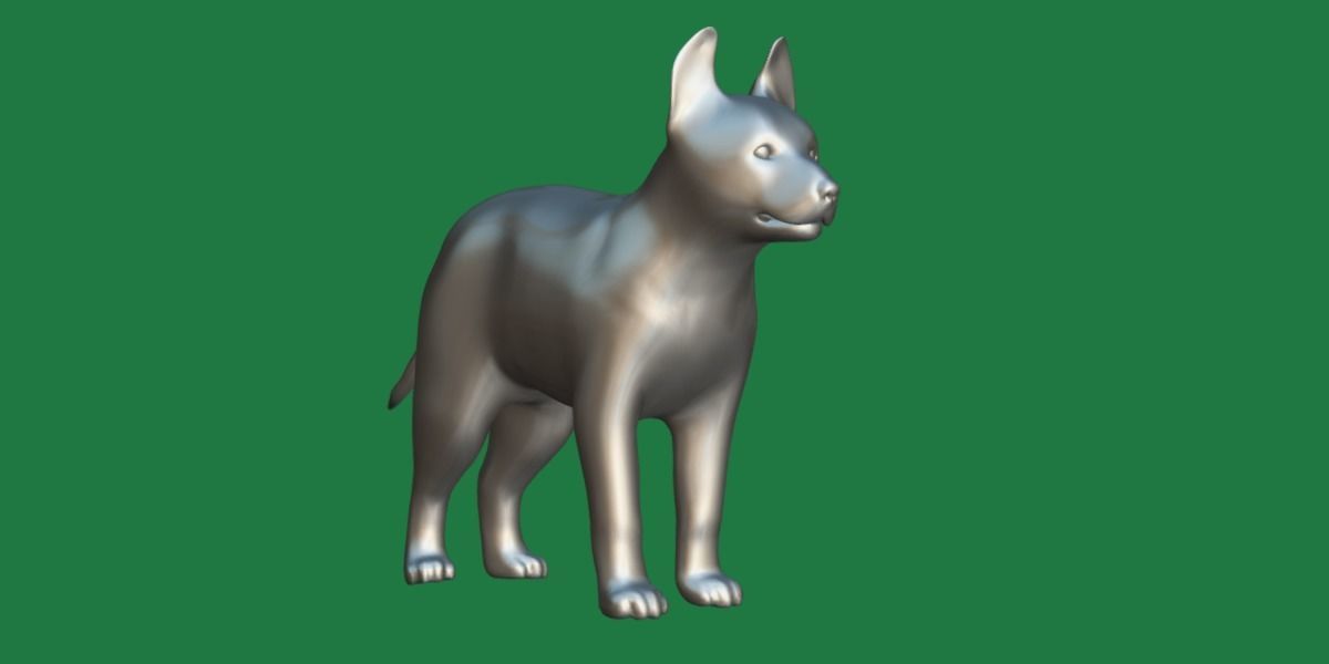German Shepherd Puppy Dog Low-poly 3D model_7