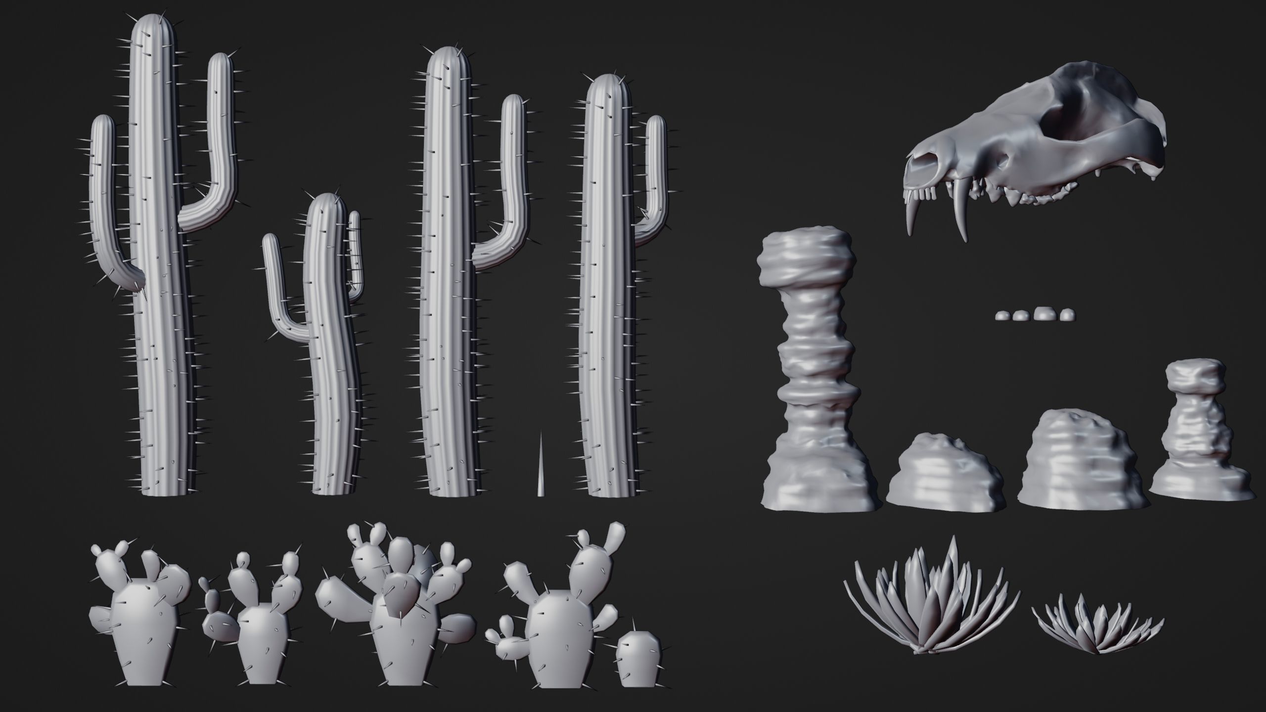 Stylized Desert Environment 3D model_7