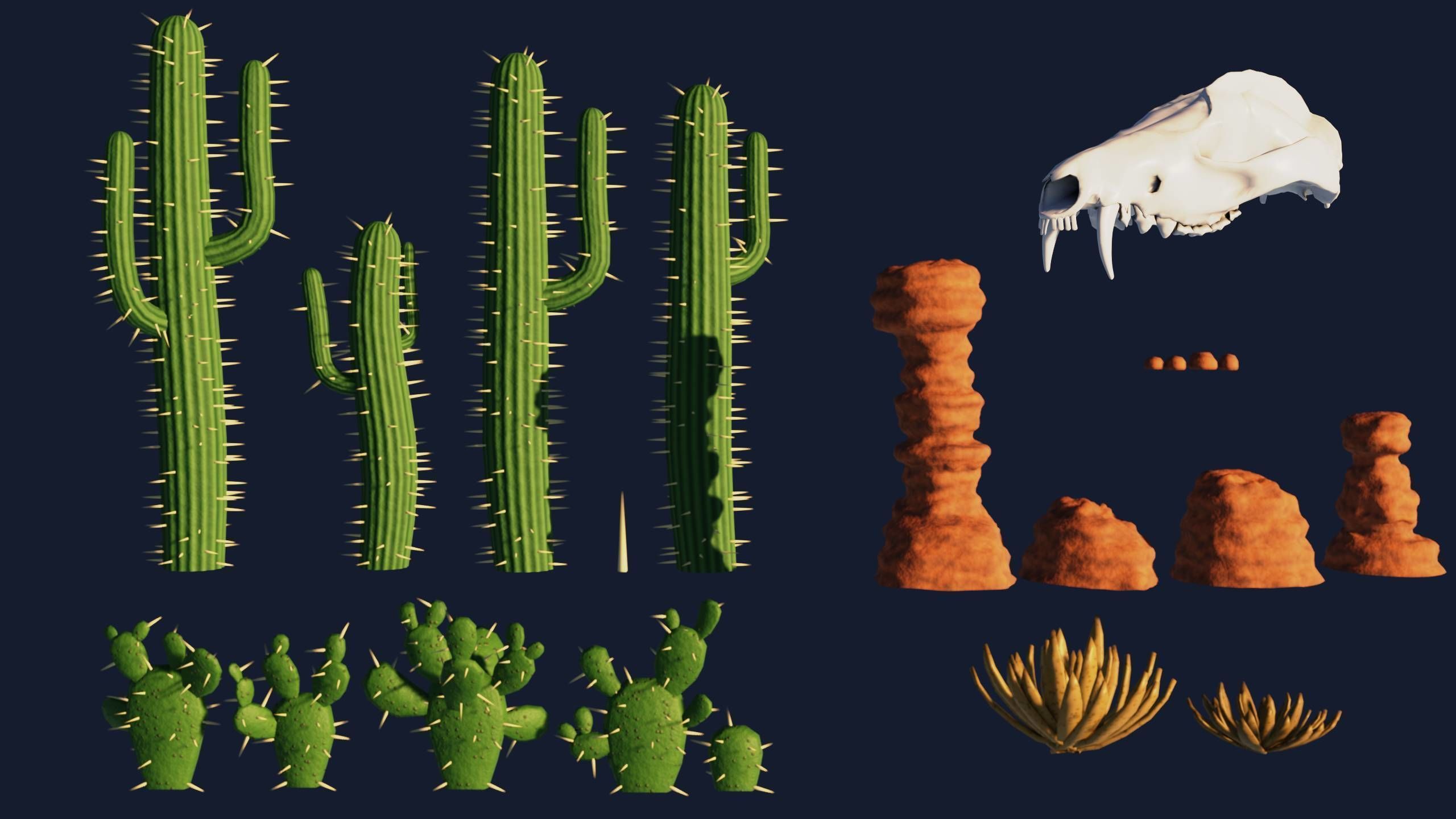 Stylized Desert Environment 3D model_6