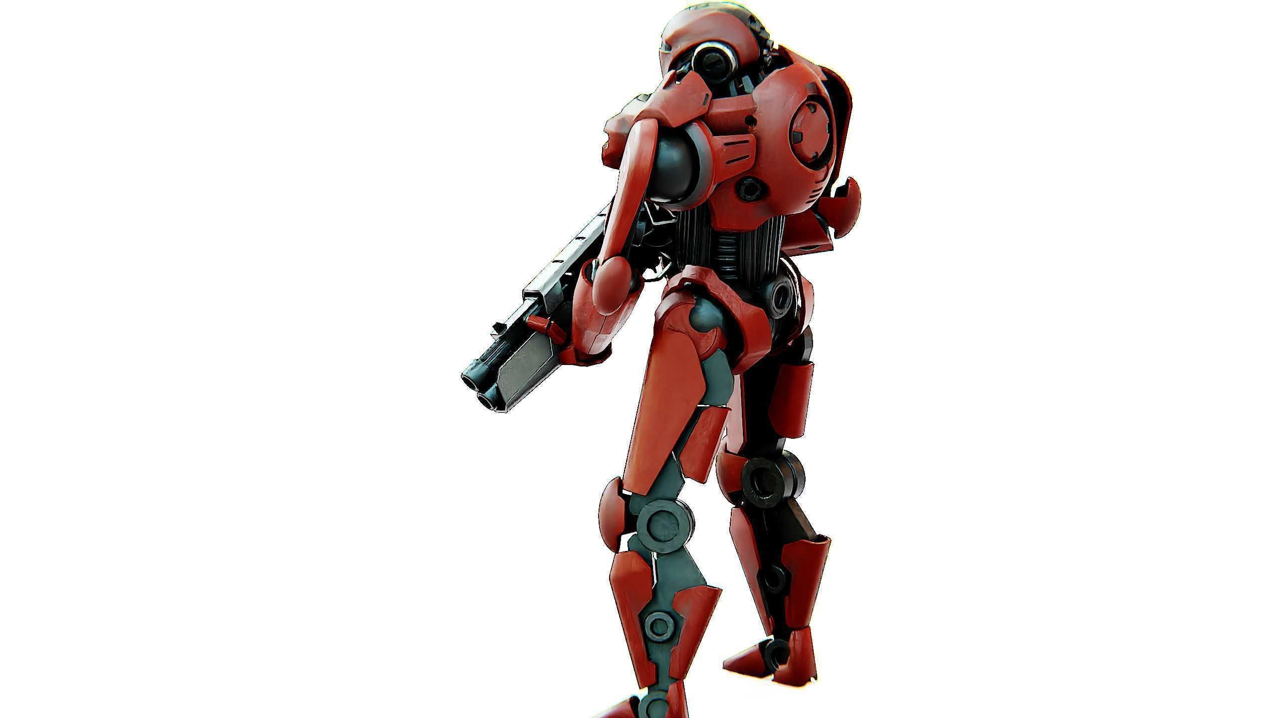 BATTLE DROID Z-8000 Rigged for Unreal Engine - Unity - MIXAMO 3D model_18