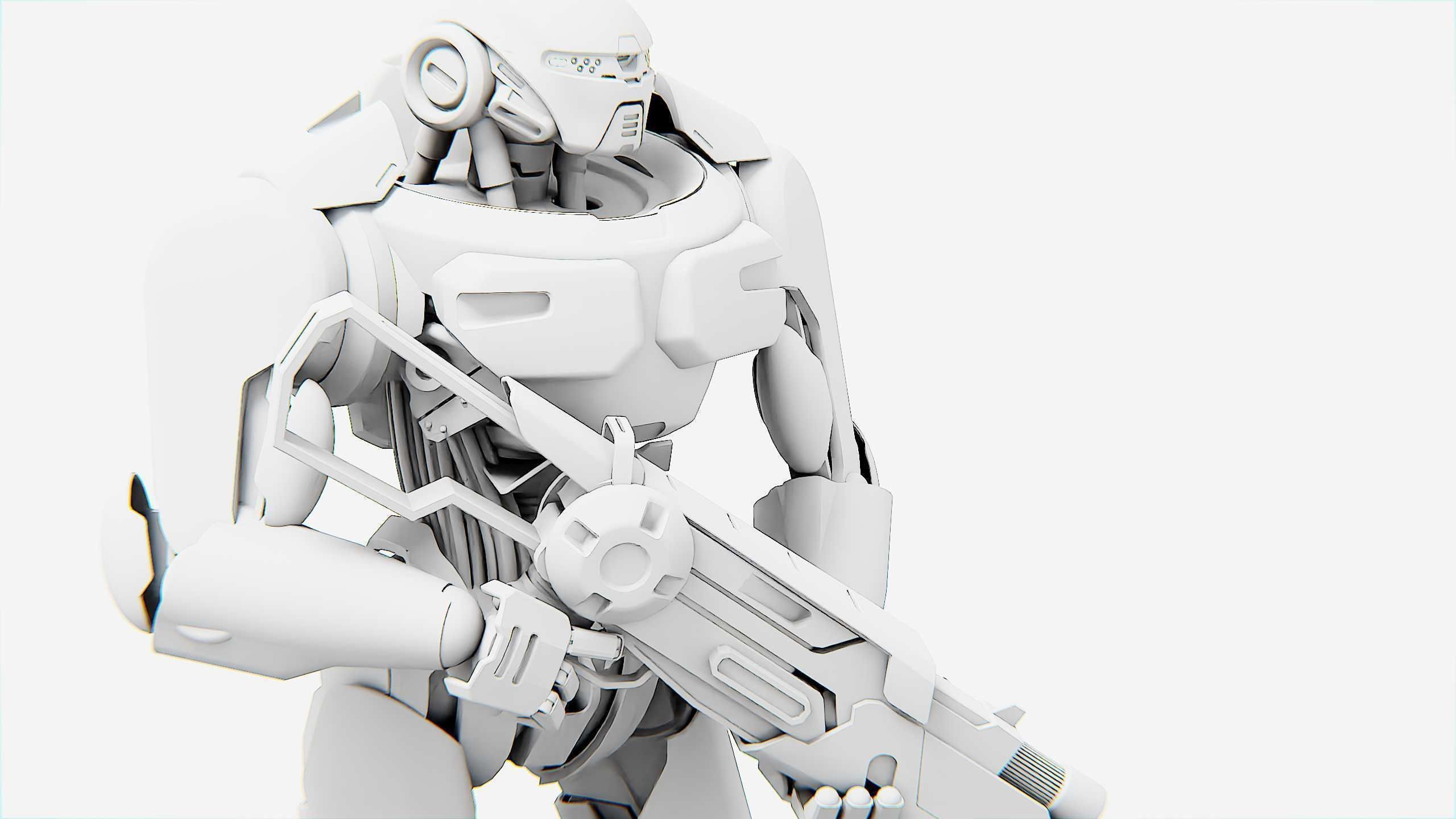 BATTLE DROID Z-8000 Rigged for Unreal Engine - Unity - MIXAMO 3D model_34