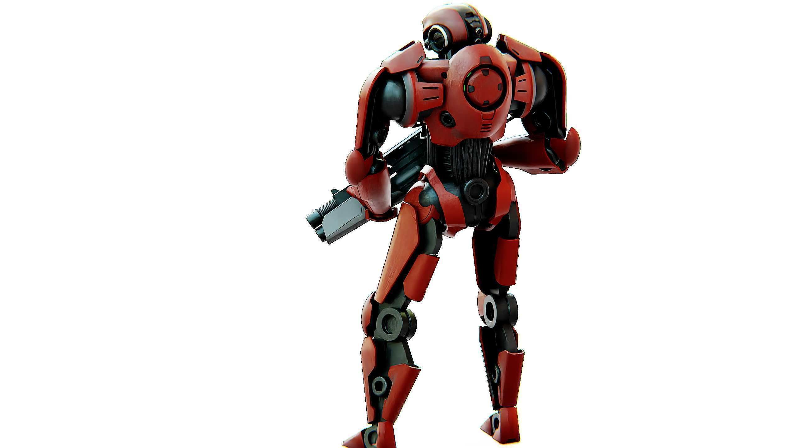 BATTLE DROID Z-8000 Rigged for Unreal Engine - Unity - MIXAMO 3D model_16