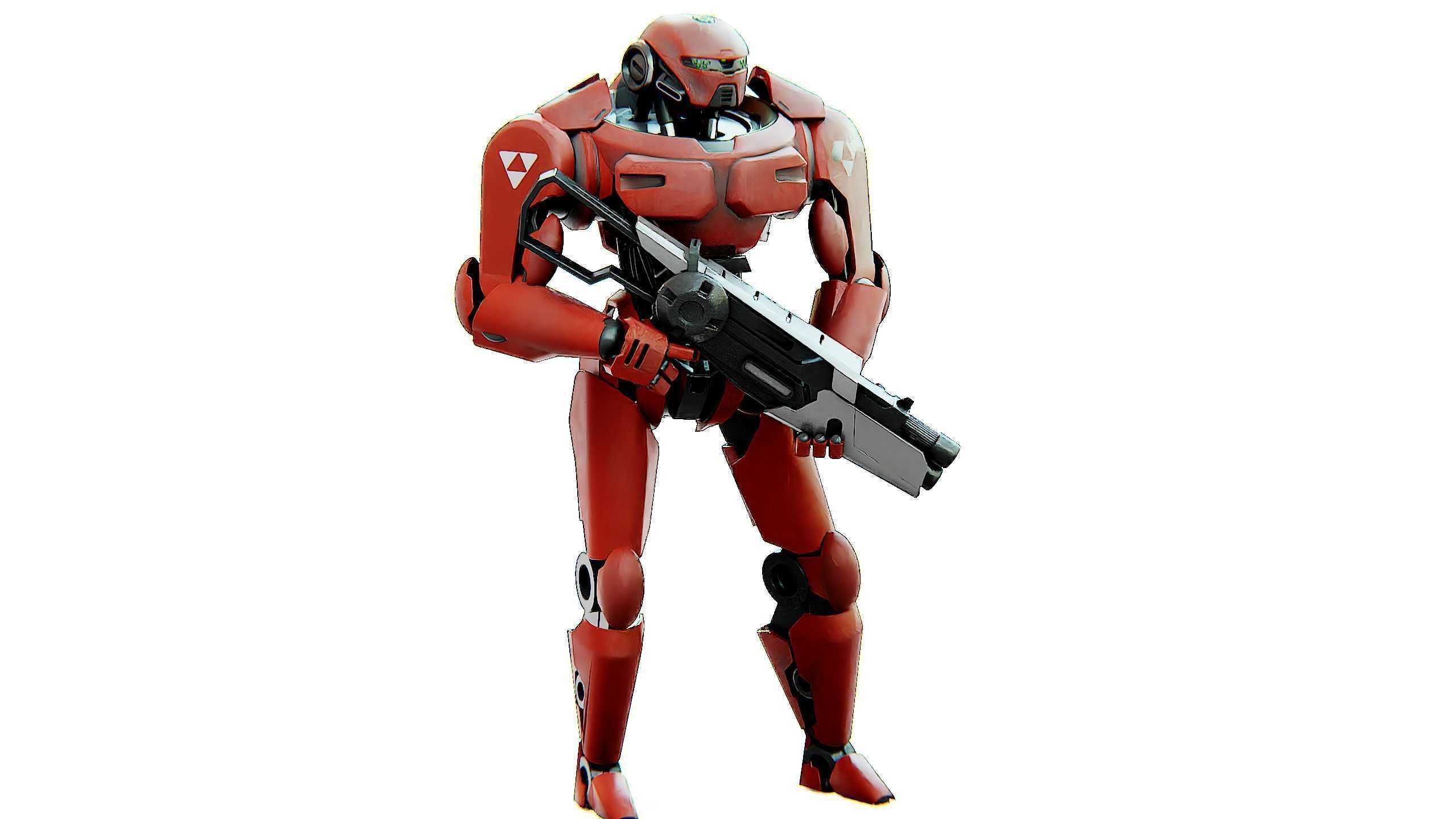 BATTLE DROID Z-8000 Rigged for Unreal Engine - Unity - MIXAMO 3D model_3