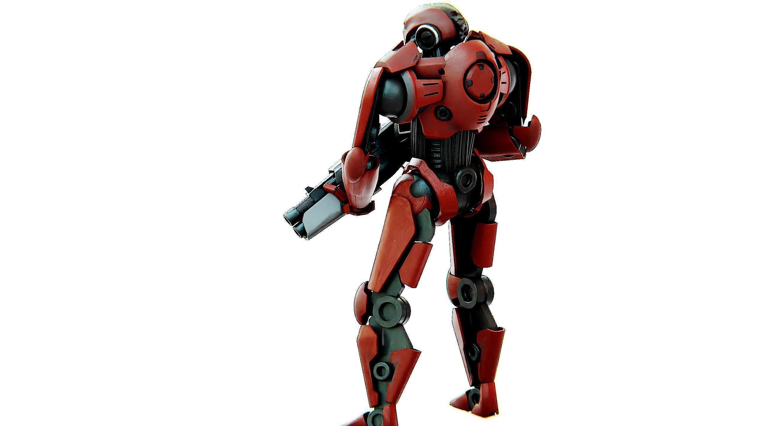 BATTLE DROID Z-8000 Rigged for Unreal Engine - Unity - MIXAMO 3D model_17