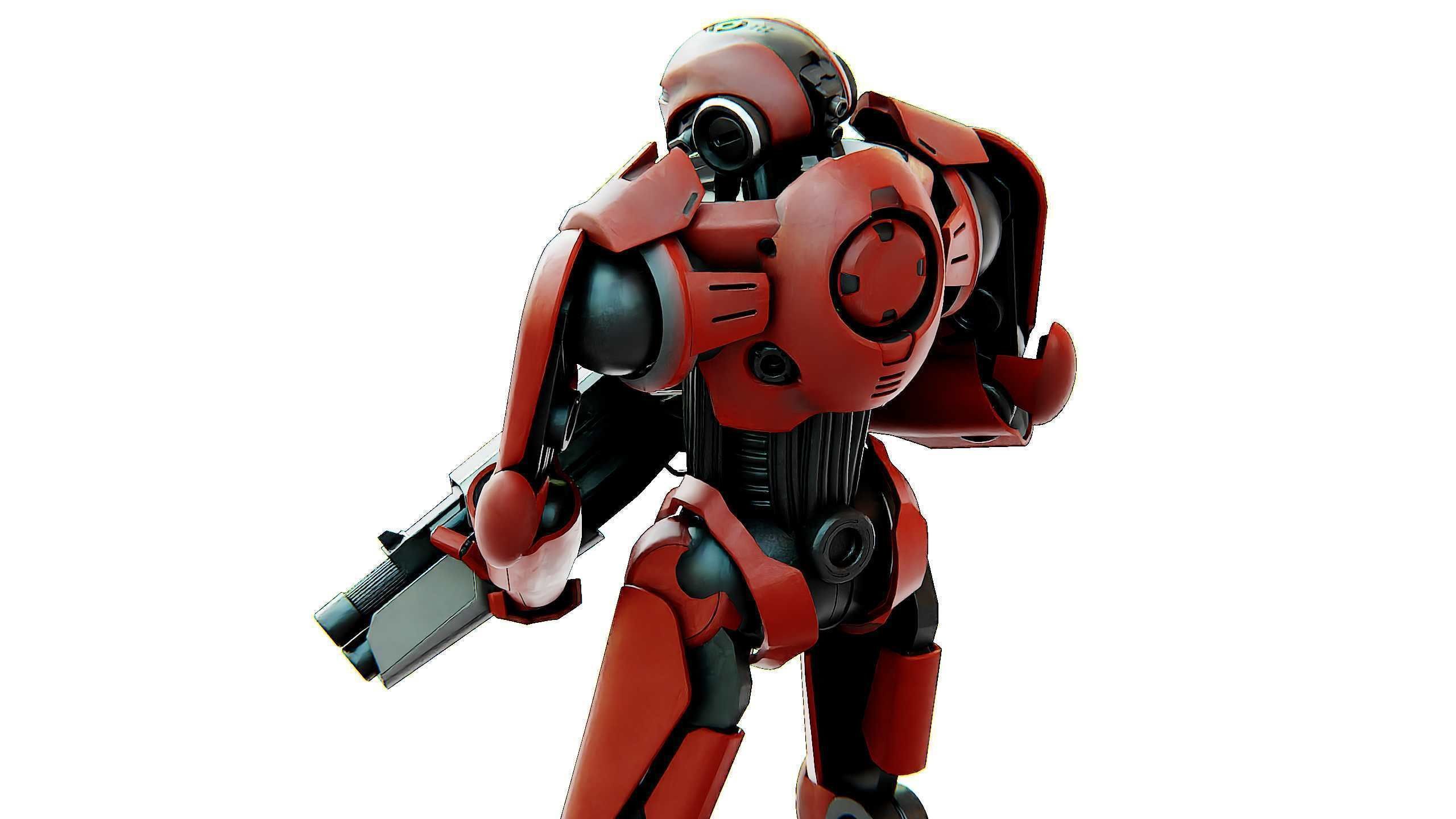 BATTLE DROID Z-8000 Rigged for Unreal Engine - Unity - MIXAMO 3D model_27