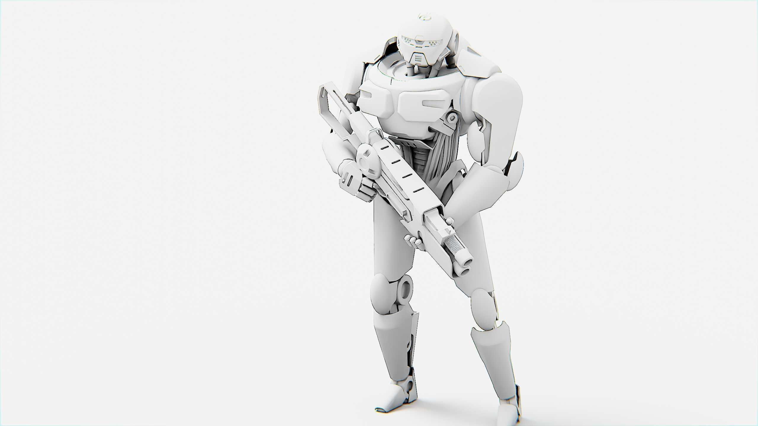 BATTLE DROID Z-8000 Rigged for Unreal Engine - Unity - MIXAMO 3D model_32