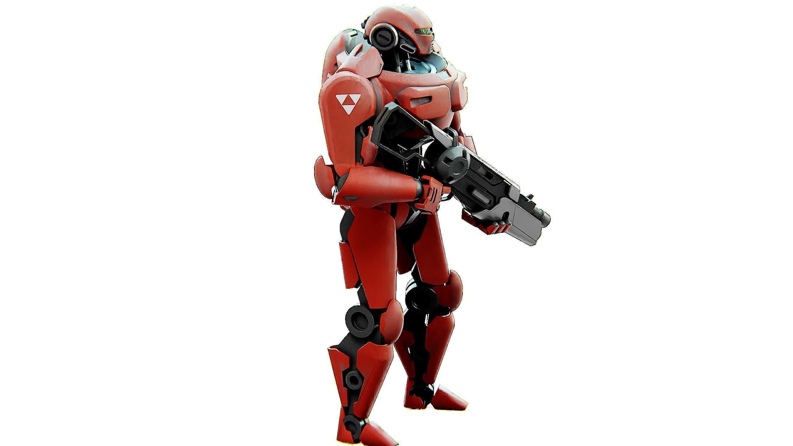 BATTLE DROID Z-8000 Rigged for Unreal Engine - Unity - MIXAMO 3D model_6