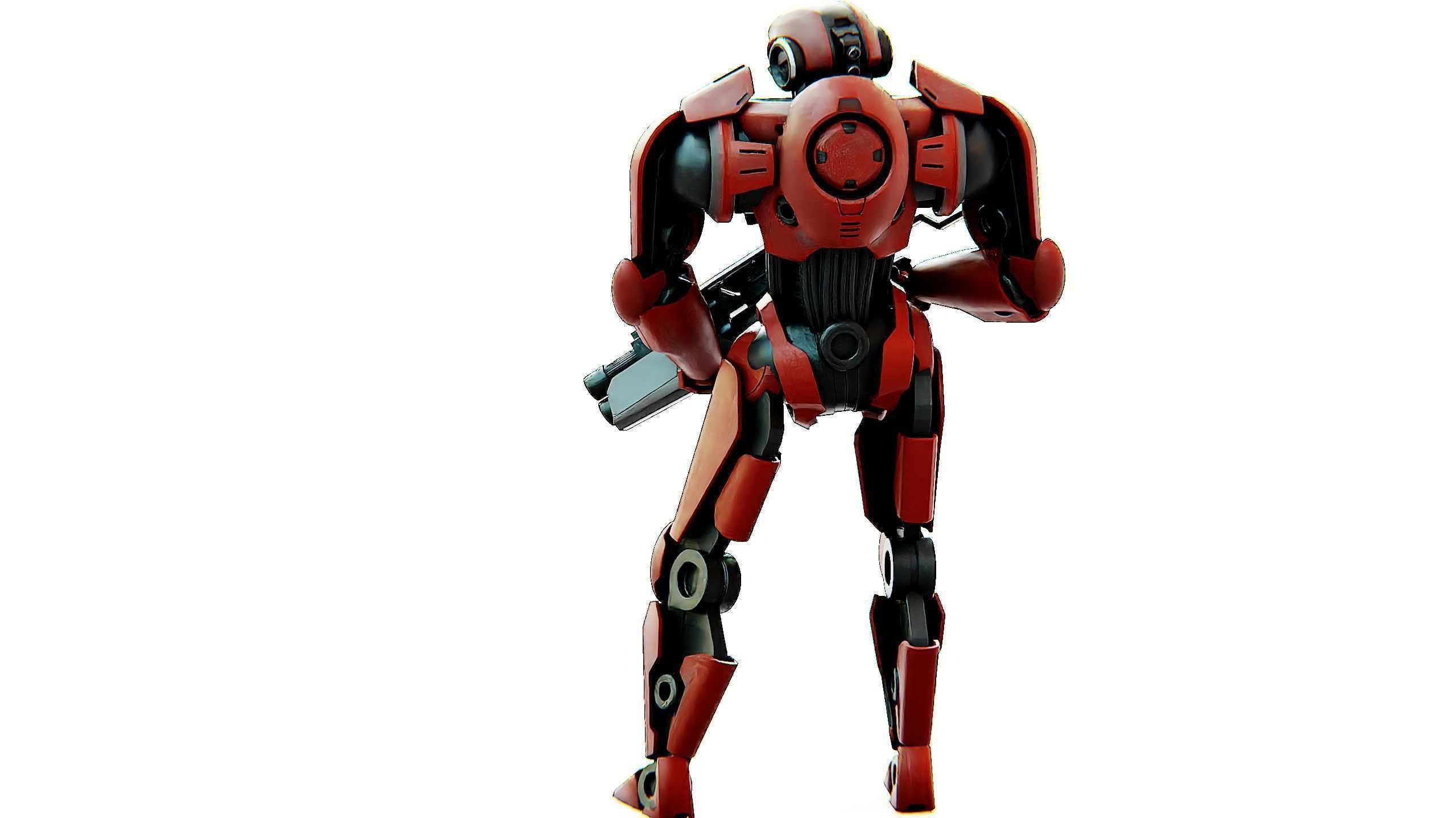 BATTLE DROID Z-8000 Rigged for Unreal Engine - Unity - MIXAMO 3D model_15