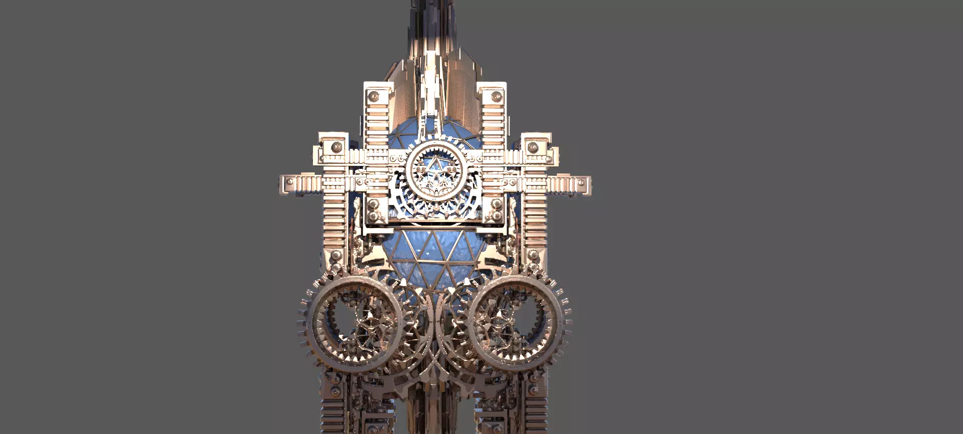 Faberge egg Tower Steampunk  3D model_0