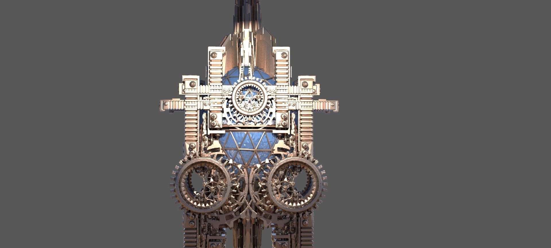 Faberge egg Tower Steampunk  3D model_2