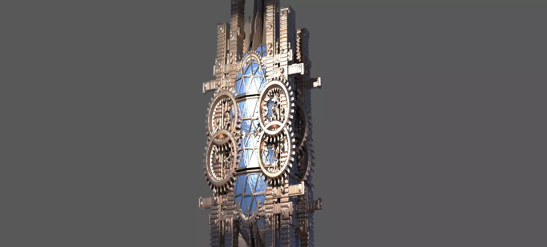 Faberge egg Tower Steampunk Time Tower 3D model_0