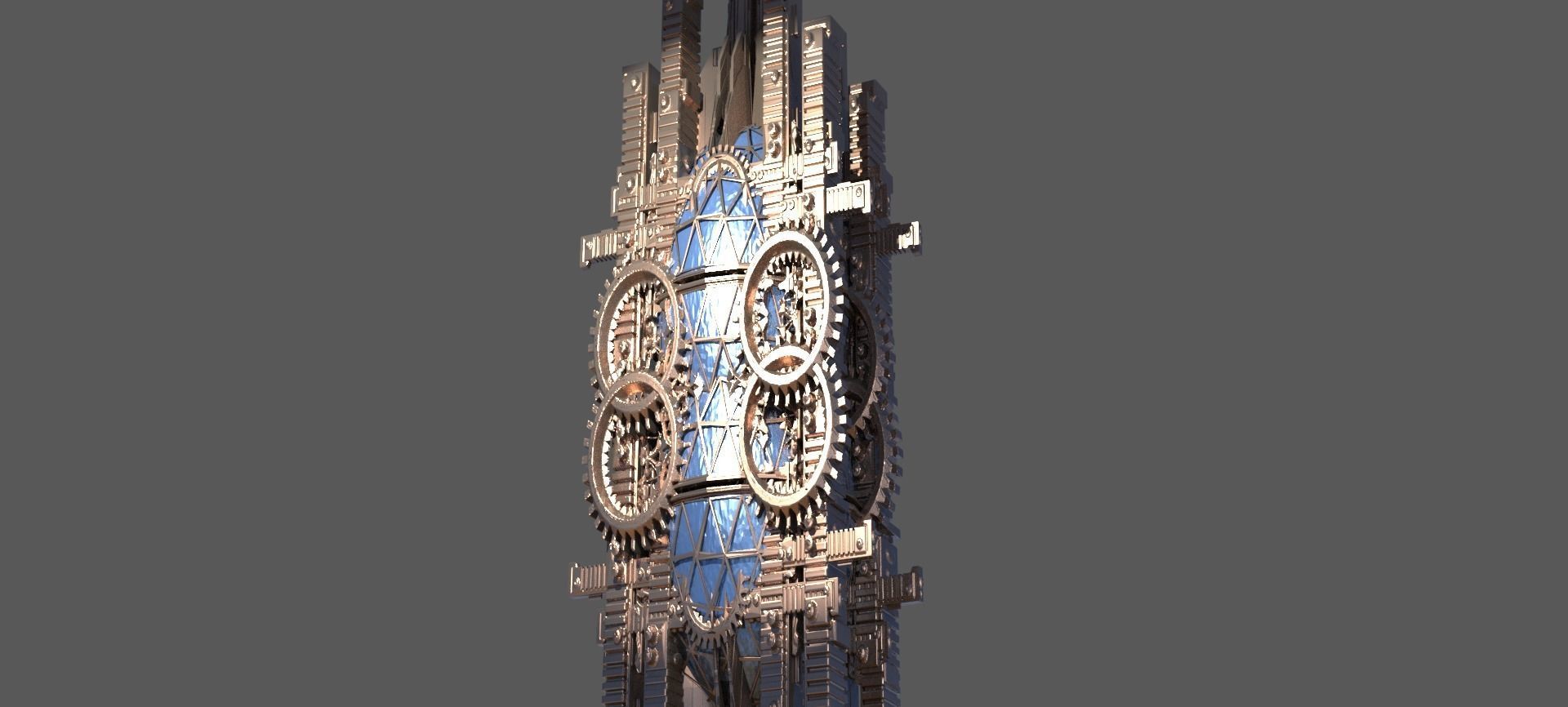 Faberge egg Tower Steampunk Time Tower 3D model_2
