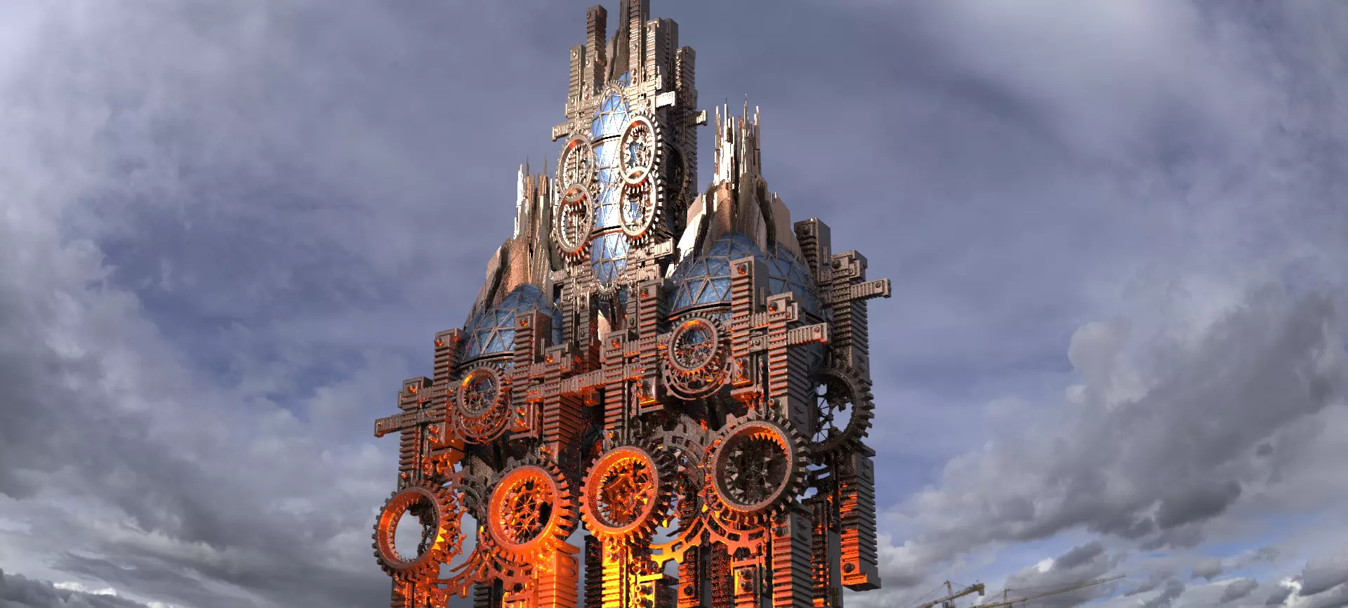 Faberge  egg Steampunk City 1 3D model_0