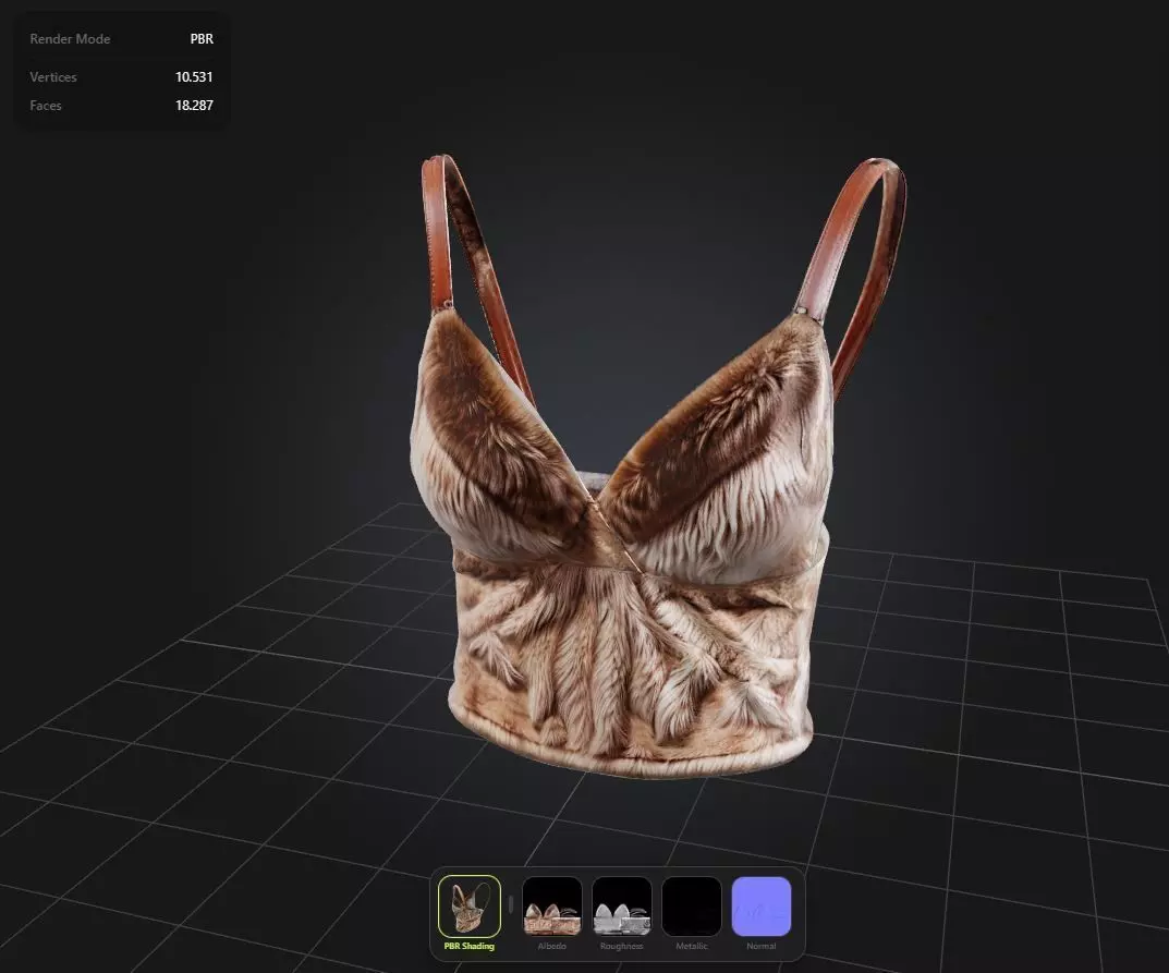 Fur Top PBR 4k Low-poly 3D model