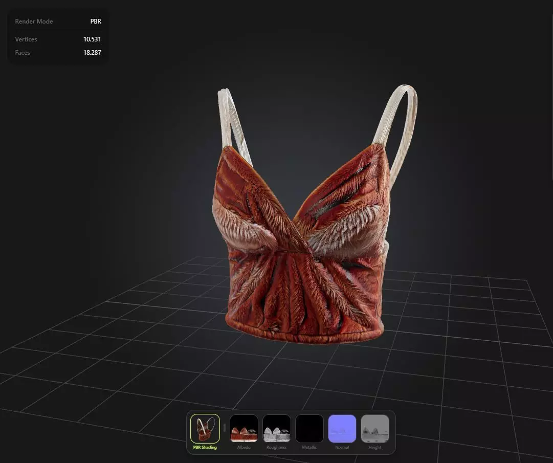 Fur Top PBR 4k Low-poly 3D model_0