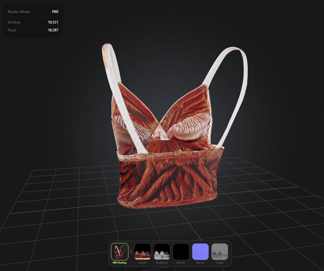 Fur Top PBR 4k Low-poly 3D model_1