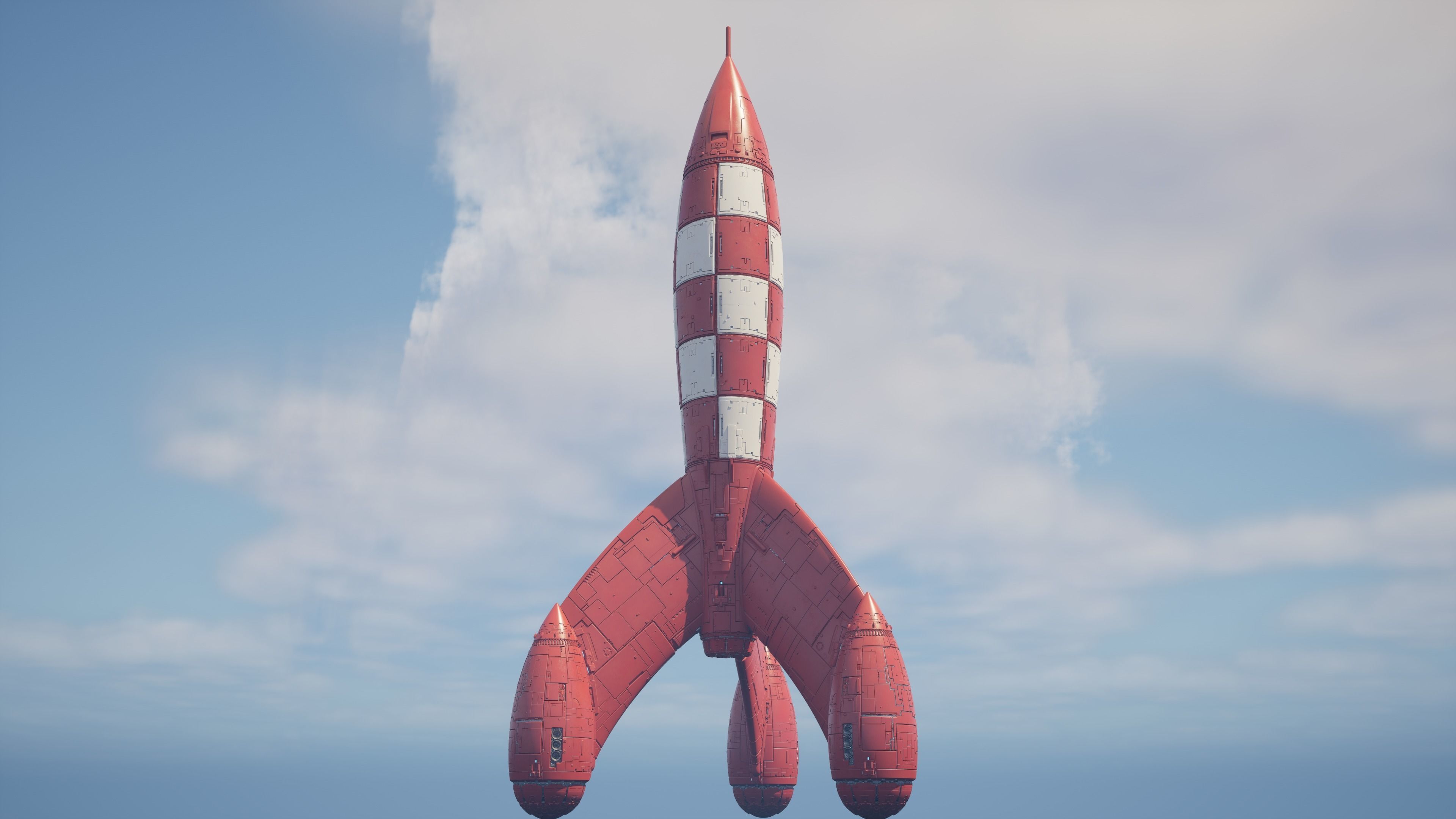 The red rocket from The Adventures of Tintin  3D print model_1