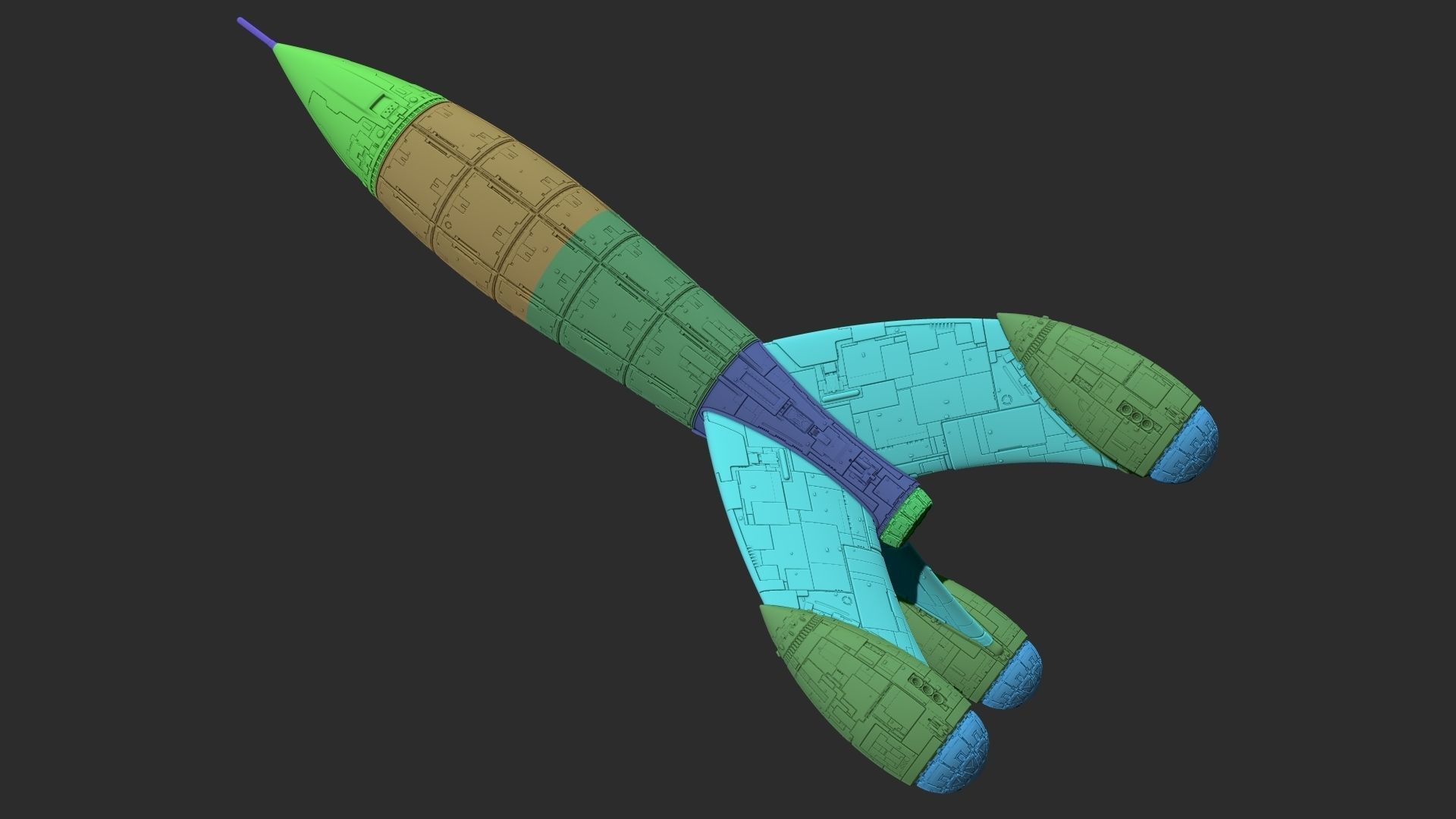 The red rocket from The Adventures of Tintin  3D print model_3