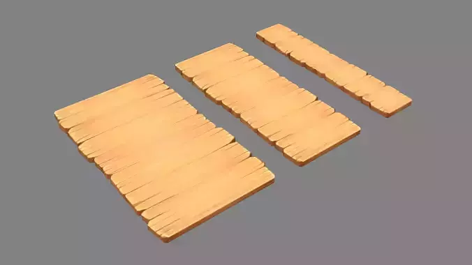 Cartoon planks - Three wooden boards - Flat bridges