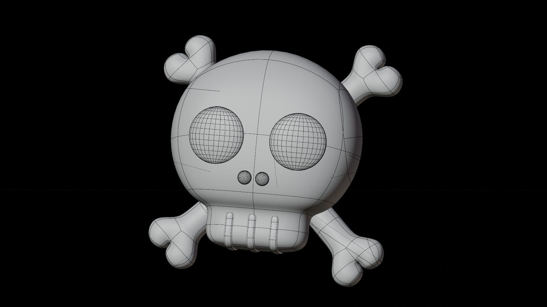 Skull Cute 3D Illustration 3D model_1