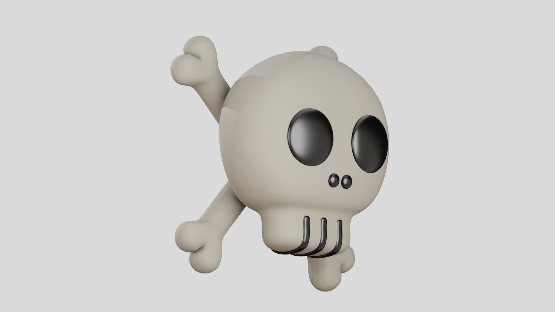 Skull Cute 3D Illustration 3D model_17