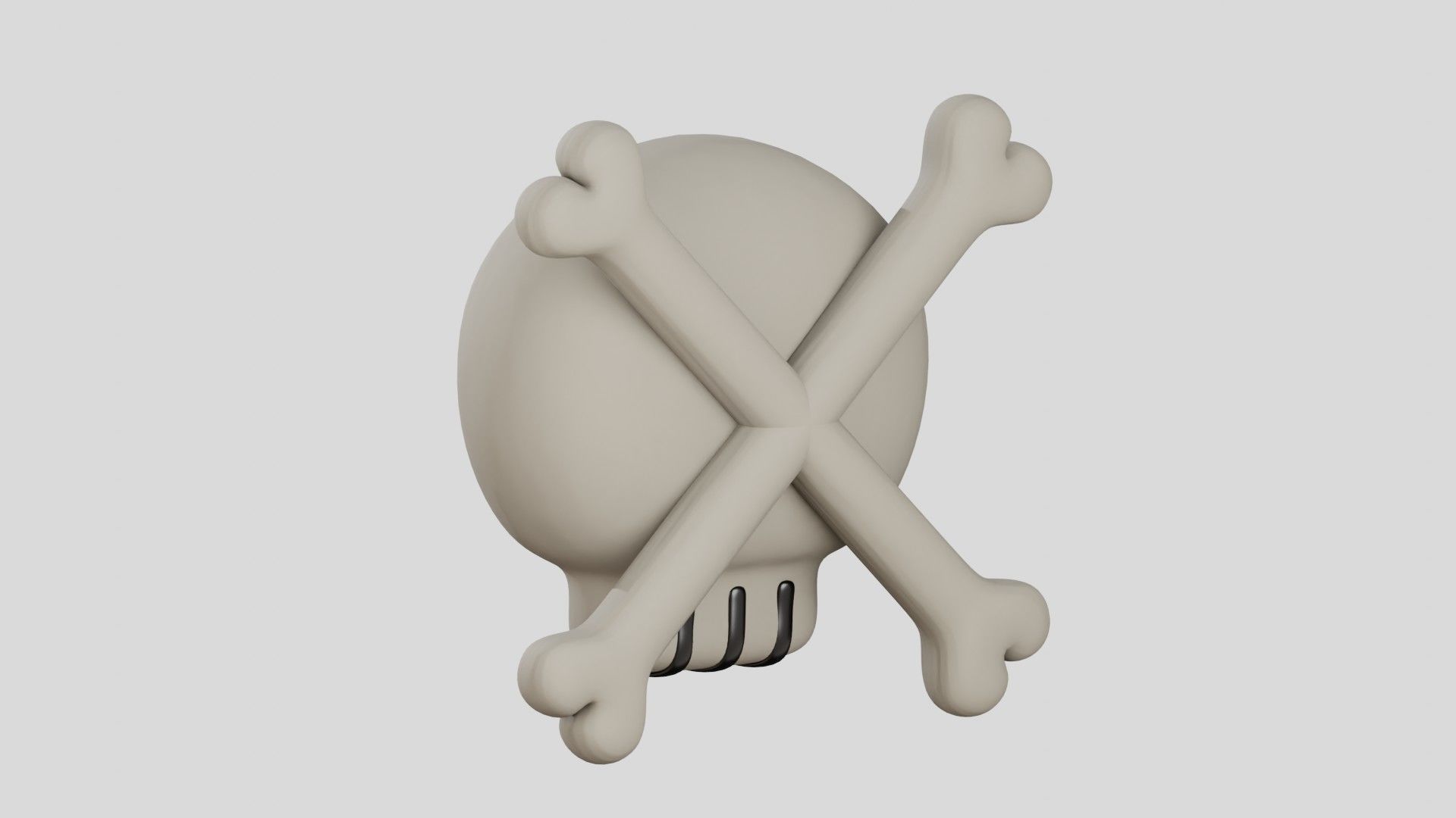 Skull Cute 3D Illustration 3D model_8