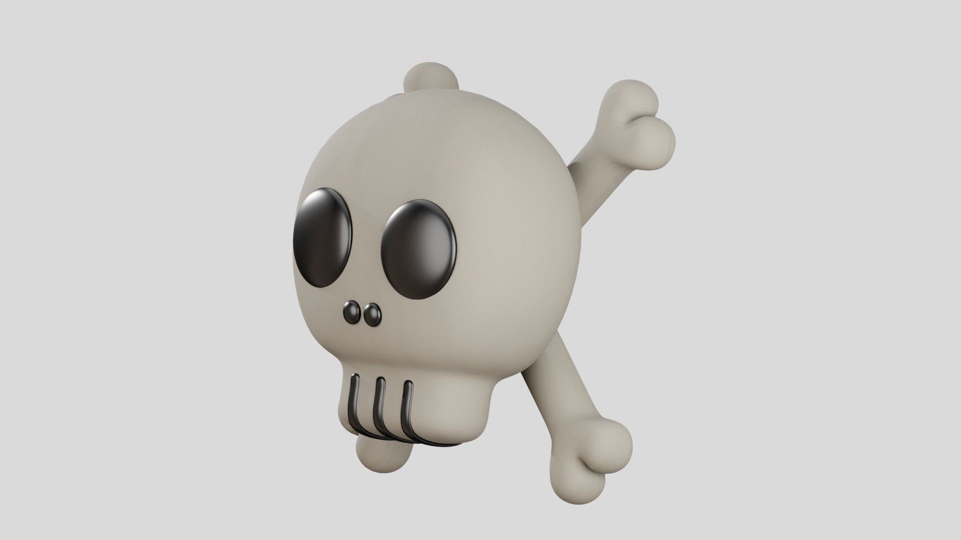Skull Cute 3D Illustration 3D model_3
