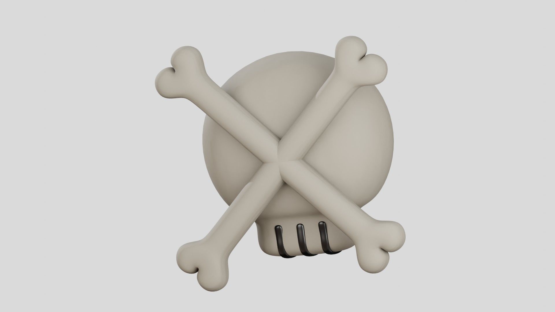 Skull Cute 3D Illustration 3D model_11