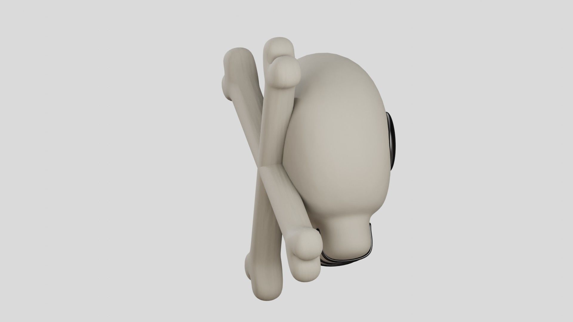 Skull Cute 3D Illustration 3D model_14