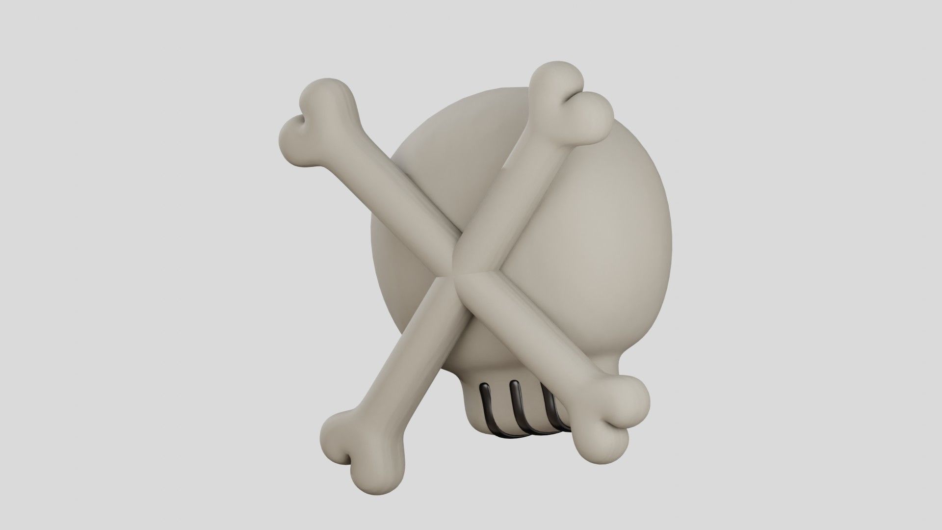 Skull Cute 3D Illustration 3D model_12