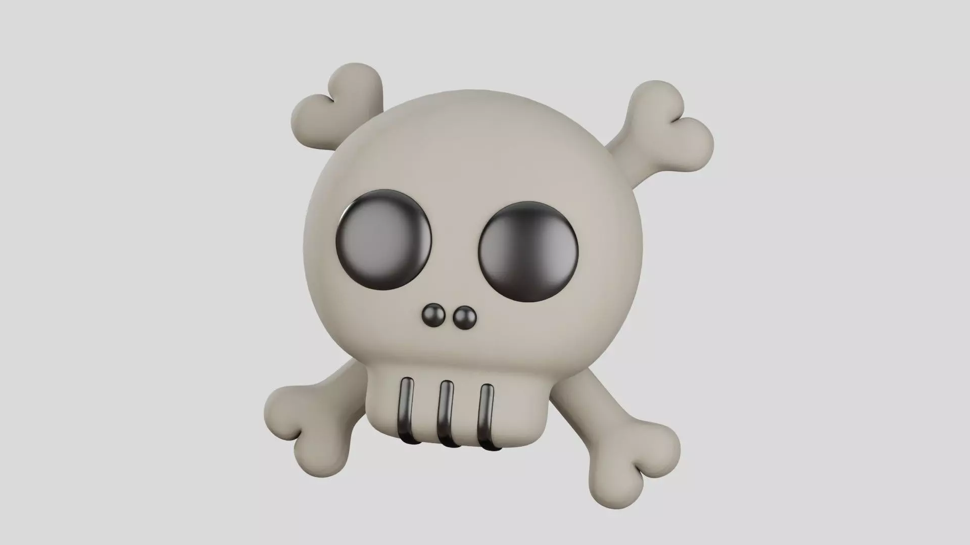 Skull Cute 3D Illustration 3D model_0